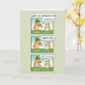 Carte Drôle Chien et Chat Clover St. Patrick's Day (Fleur jaune)