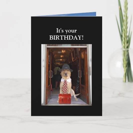 Carte Drôle Chien/Lab Homme Anniversaire (Devant)
