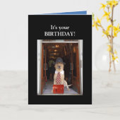 Carte Drôle Chien/Lab Homme Anniversaire (Fleur jaune)