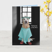 Carte Drôle Chien/Lab Se Bien (Fleur jaune)