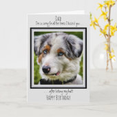 Carte Drôle Chien Papa Joyeux Anniversaire Chien mignon  (Fleur jaune)