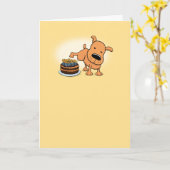 Carte Drôle Chien Peeing sur le gâteau d'anniversaire (Fleur jaune)