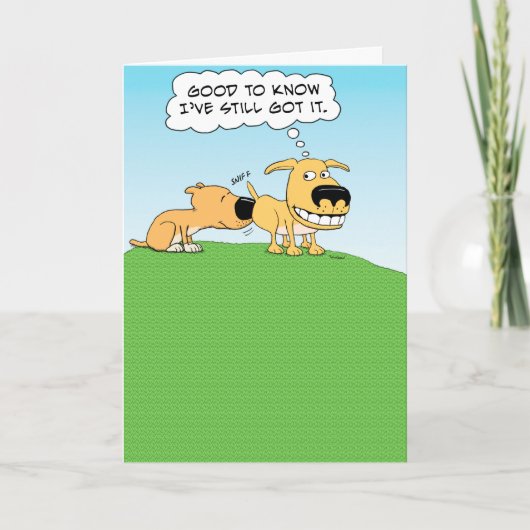 Carte Drôle Chien Sniffer Butt Birthday Card (Devant)