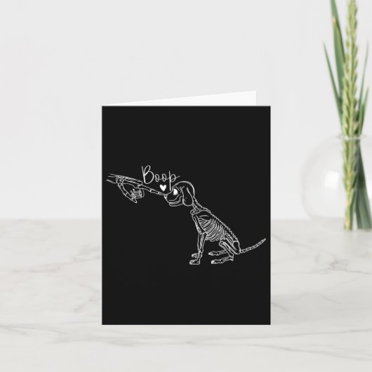 Carte Drôle Chien Squelette Boop Halloween Chien Chien C (Devant)