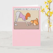 Carte Drôle Chien vers le bas rencontre Upchuck Chat Ann (Fleur jaune)
