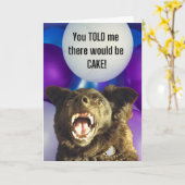 Carte Drôle Chien Vous M'Avez Dit Qu'Il Y Aurait Du Gâte (Fleur jaune)