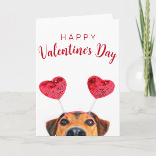 Carte Drôle Chiot Saint-Valentin Chien Cœur Bandeau