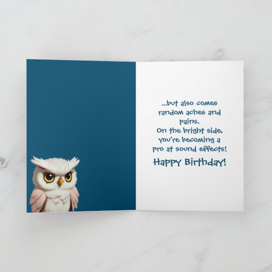 Carte Drôle chouette chouette rose chouette Joyeux anniv (Intérieur)