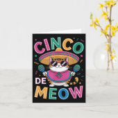 Carte Drôle Cinco De Mayo Chat Mexicain Avec Sombrero Me (Fleur jaune)