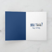 Carte Drôle Citation Anniversaire Sur Bleu (Intérieur)