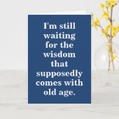 Carte Drôle Citation Anniversaire Sur Bleu (Fleur jaune)