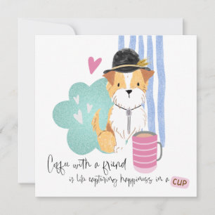 Carte Drôle Citation De Café Cute Terrier Pal Toute Occa