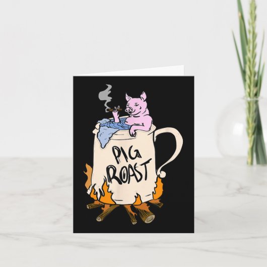 Carte Drôle Cochon rôti rôti barbecue fête grill Master (Devant)