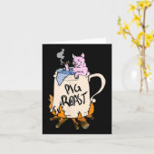 Carte Drôle Cochon rôti rôti barbecue fête grill Master (Fleur jaune)