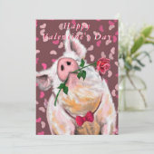 Carte Drôle Cochon Valentine's Day Card Piggy Gentleman (Debout devant)