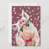 Carte Drôle Cochon Valentine's Day Card Piggy Gentleman (Dos)