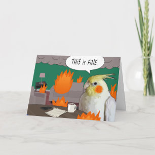 Carte Drôle Cockatiel Je suis beau Mème Blank Pet Bird