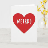 Carte drôle cœur bizarre (Fleur jaune)