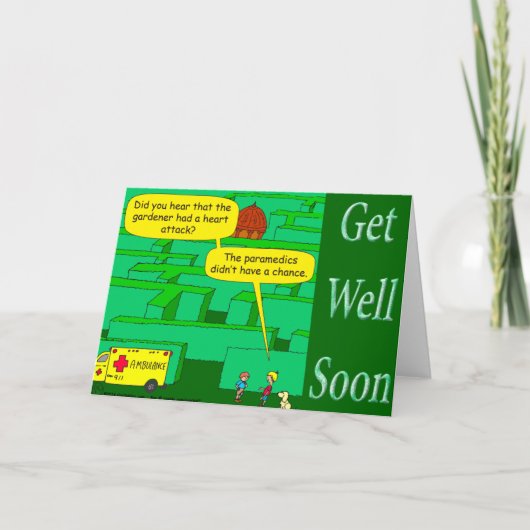 Carte Drôle comme dessin animé d'une crise cardiaque dan (Devant)