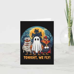 Carte Drôle Costume Halloween Poulet Ce Soir Nous Volons