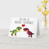 Carte Drôle Couple De Dinosaures Kawaii Jeu De Mots Sain (Fleur jaune)