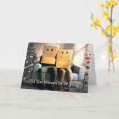 Carte Drôle Couple Festif à Noël (Fleur jaune)