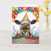 Carte Drôle Cow Pies Herd C'Était Yan Anniversaire (Fleur jaune)