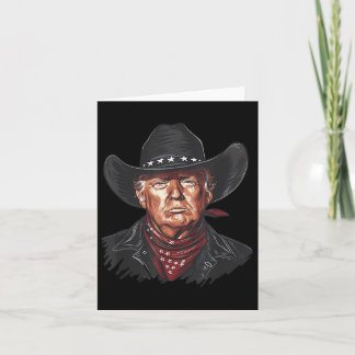 Carte Drôle Cowboy Western Donald Trump Us Drapeau 2024 
