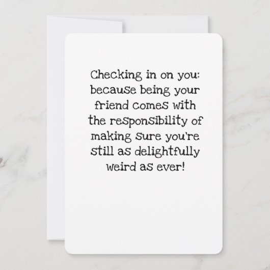 Carte Drôle Curieux Poulet À L'Enregistrement (Dos)