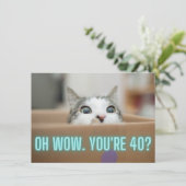 Carte Drôle Curious Chat 40e Anniversaire Appartement (Debout devant)