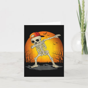 Carte Drôle Dabbing Skeleton Skull Halloween pour les en
