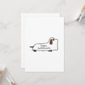 Carte Drôle dachshund fantôme halloween dessin (Devant/Arrière en situation)