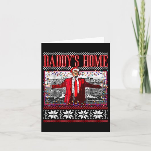 Carte Drôle Daddy Accueil Trump laide Sweater de Noël Xm (Devant)