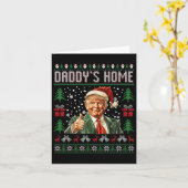 Carte Drôle Daddy Accueil Trump laide Sweater de Noël Xm (Fleur jaune)