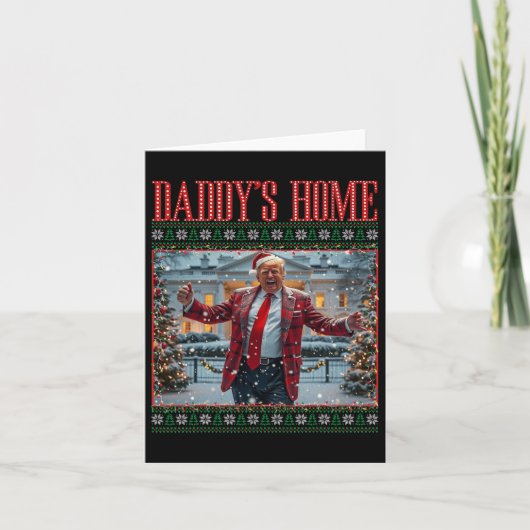Carte Drôle Daddy's Home Trump laide pull de Noël Xm (Devant)