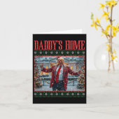 Carte Drôle Daddy's Home Trump laide pull de Noël Xm (Fleur jaune)