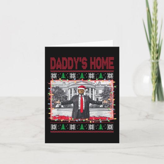 Carte Drôle Daddy's Home Trump laide pull de Noël Xm (Devant)