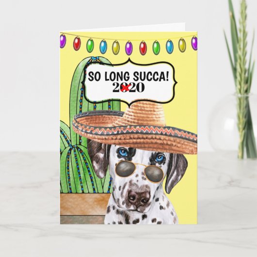 Carte Drôle Dalmatien si long succa cactus mexicain (Devant)