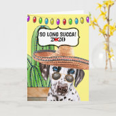Carte Drôle Dalmatien si long succa cactus mexicain (Fleur jaune)