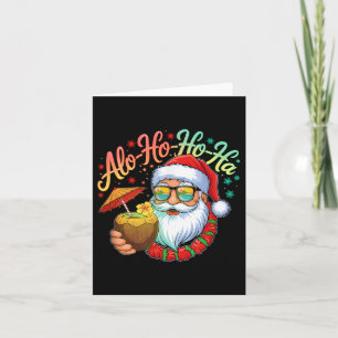 Carte Drôle d'Aloha Hawaïen Alo-ho-ho-ha Santa Surfant N