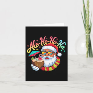 Carte Drôle d'Aloha Hawaïen Alo-ho-ho-ha Santa Surfing N