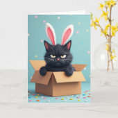 Carte drôle d'ami lapin grincheux (Fleur jaune)