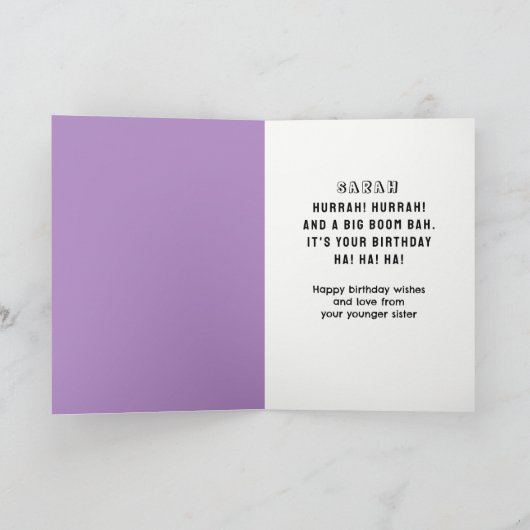 Carte drôle d'anniversaire (Intérieur)