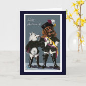 Carte drôle d'anniversaire de mariage avec chiens (Fleur jaune)