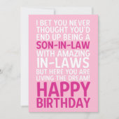 Carte drôle d'anniversaire pour gendre sarcastique (Devant)