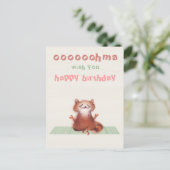 Carte drôle d'anniversaire Yoga Méditation Chat An (Debout devant)