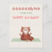 Carte drôle d'anniversaire Yoga Méditation Chat An (Devant)