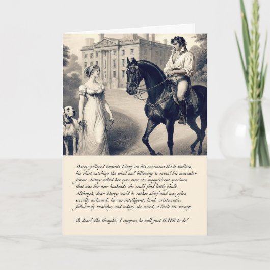 Carte drôle Darcy Orgueil et Préjugés Jane Austen  (Devant)