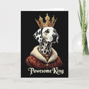 Carte Drôle d'art de calèche de chien roi dalmatien pawe