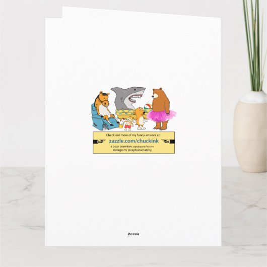 Carte Drôle Dauphin Nip et requin Bite Anniversaire (Dos)